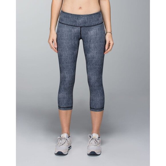 Lululemon Wunder Under Crop Leggings 4 Full On Luxtreme Burlap Black Dune Active - Picture 1 of 10